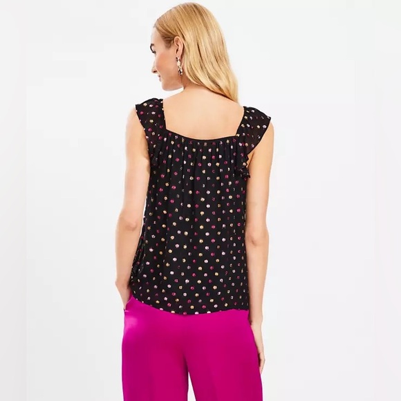 Shimmer Clip Ruffle Crossover Shell - Picture 3 of 3